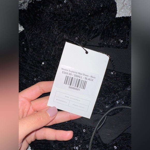 NOOKIE SUPREME MAXI DRESS - BLACK - SIZE SMALL - Picture 4 of 5